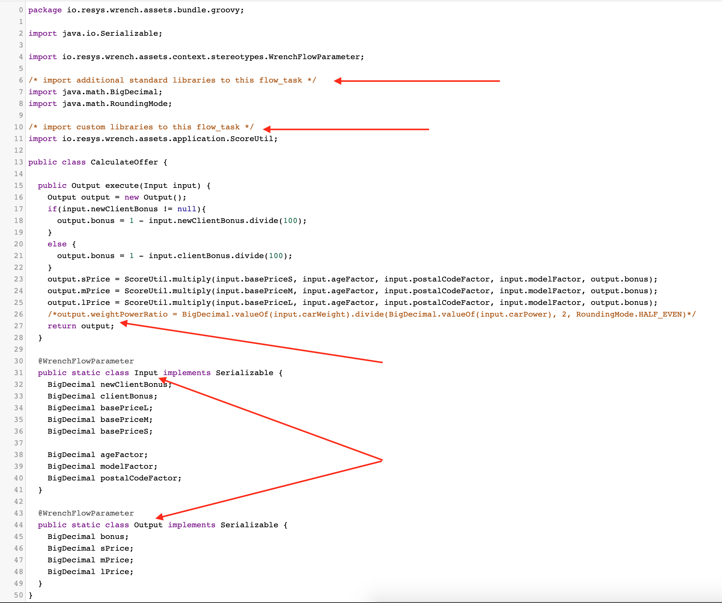 Calculate Offer Service Task Code