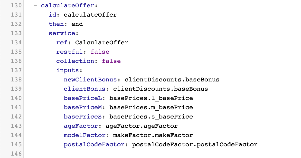Calculate Offer Service Task Code