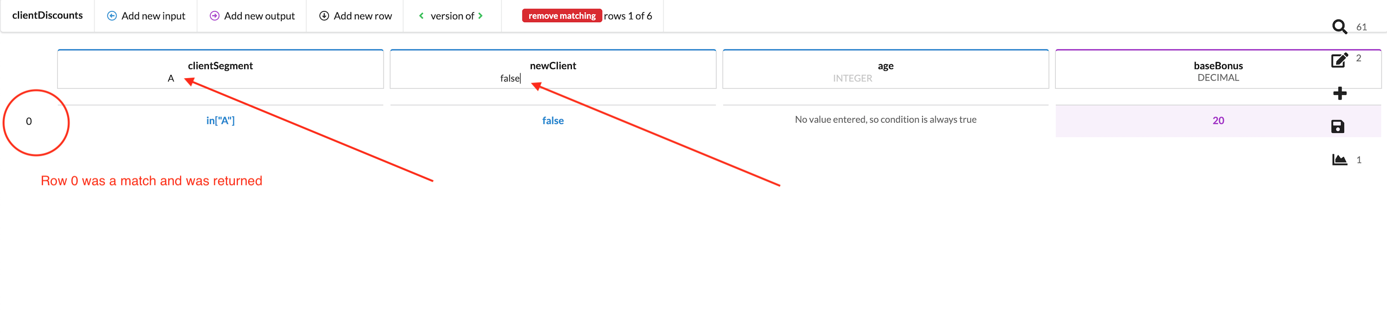 Client Discounts Decision Table