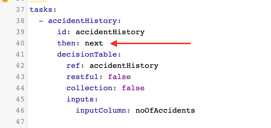 Decision table task editing