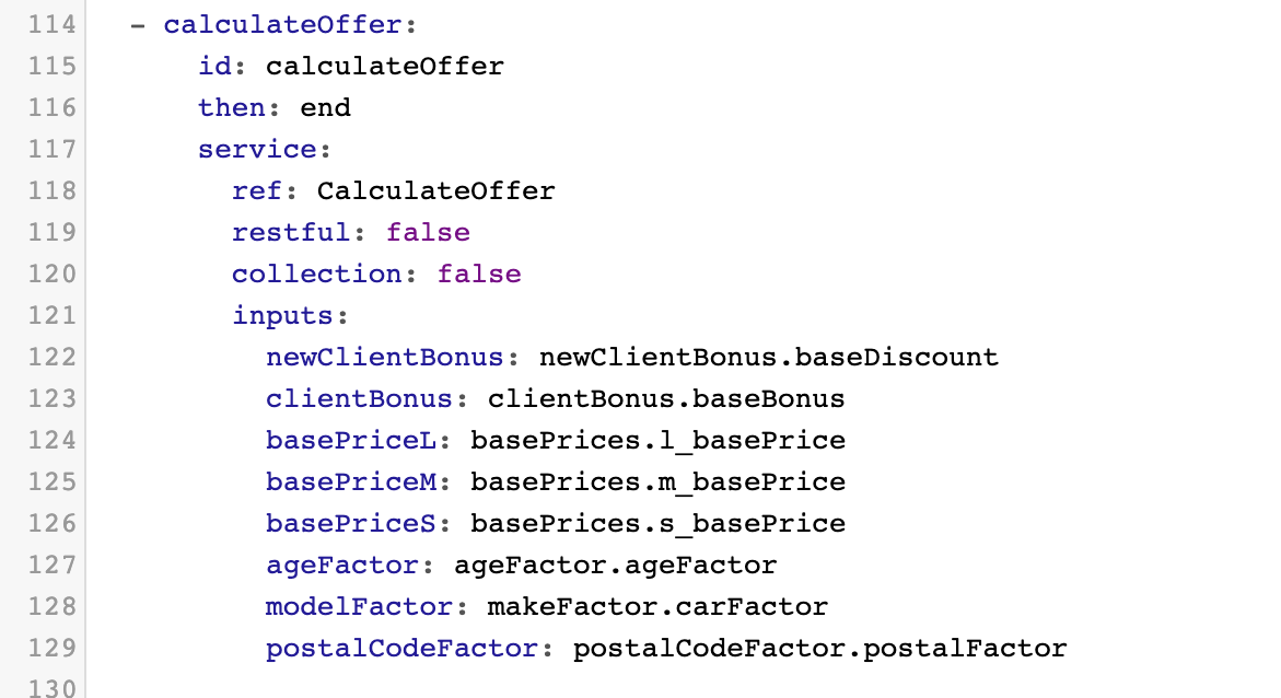 Example flow task composer side