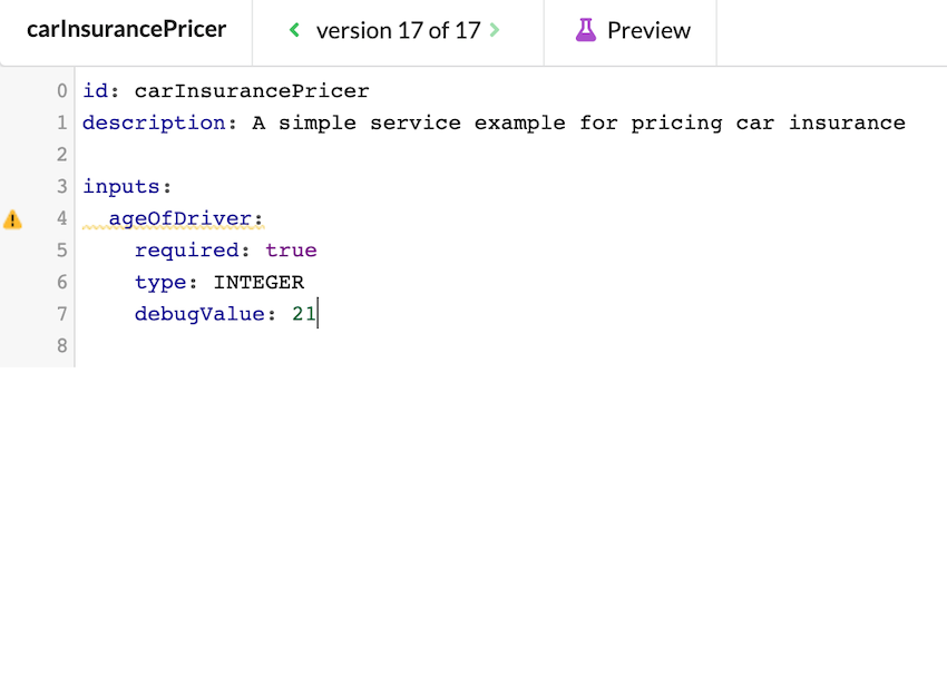 Inserting a debug value
